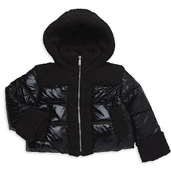 Sam Edelman Other - Sam Edelman Little Girl's Faux Shearling Hooded Puffer Jacket Size 6x BRAND NEW